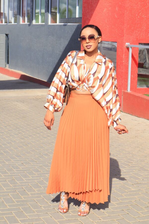 Ms Davis Wrap around Pleated Skirt